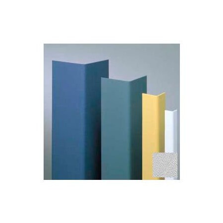 Pawling Vinyl Surface Mounted Corner Guard, 90 Degree Corner, 1-1/2" Wings, 4'H, Silver Gray, Drilled CGD-12-4-210